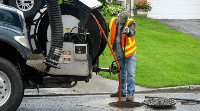 Technician using specialized drainage equipment for sewer line cleaning and foundation protection in Portland, OR
