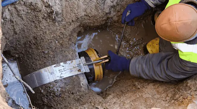 Technician performing underground drainage repair for foundation protection and gutter systems in Portland, OR
